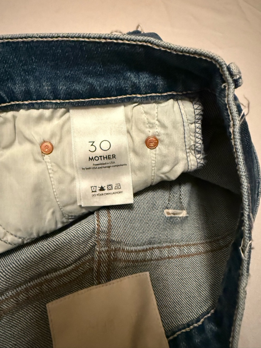 MOTHER The Vagabond Cuffed Fray Hen Roll-Cuff Denim Shorts - Picture 5 of 7